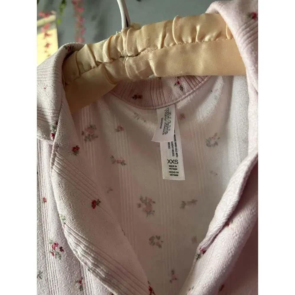 Wild Fable Pink Floral Pajama Set – Size XXS